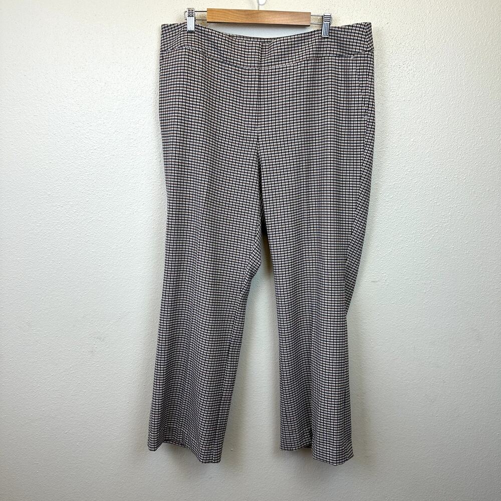 Ann Taylor The Trouser Curvy Womens 16 Mid rise Multi Plaid Pants Straight NEW